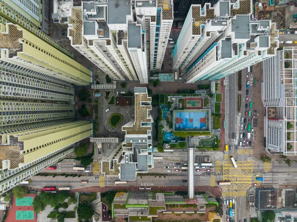 Cheung Sha Wan Hongkong Dezember 2021 Blick Von Oben Auf — Stockfoto