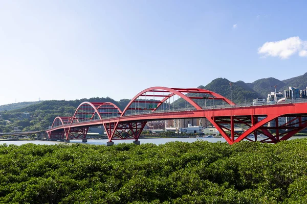 Yeni Taipei Tayvan Kasım 2022 Tayvan Tamsui Ilçesindeki Guandu Köprüsü — Stok fotoğraf