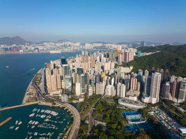 Κόλπος Causeway Χονγκ Κονγκ Δεκεμβρίου 2021 Άποψη Του Καταφυγίου Typhoon — Φωτογραφία Αρχείου