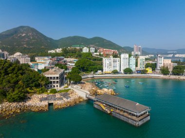 Hong Kong - 14 Aralık 2021: Stanley 'nin Hong Kong şehir merkezindeki en iyi manzarası