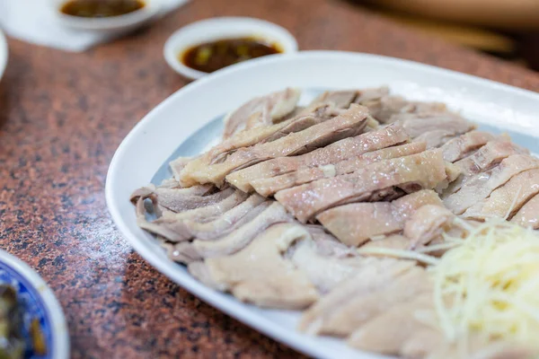 Steamed Goose Breast Meat Ginger — Stock Photo, Image