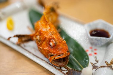 Japon usulü ızgara harika alfonsino balığı.