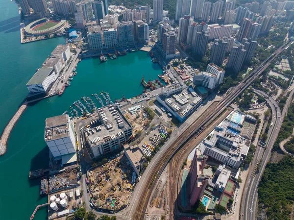 Чайвань Гонконг Декабря 2021 Года Сверху Вниз Городу Гонконгу — стоковое фото