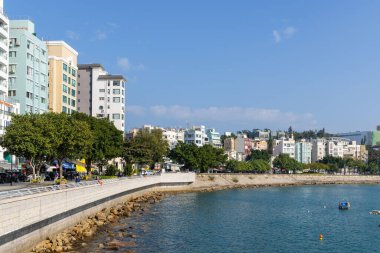 Hong Kong - 14 Aralık 2021: Stanley şehir merkezi, Hong Kong