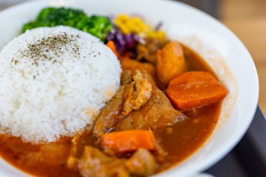 Vegetable and pork rice dish