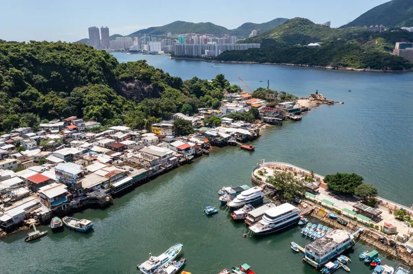 Lee Yue Mun Hong Kong August 2021 Top View Fishing — 图库照片