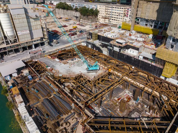 Yau Tong Hong Kong December 2021 Top View Construction Site — Stock Photo, Image