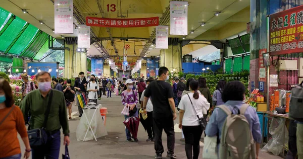 Taipéi Taiwán Octubre 2022 Jianguo Mercado Flores Vacaciones Ciudad Taipéi — Foto de Stock