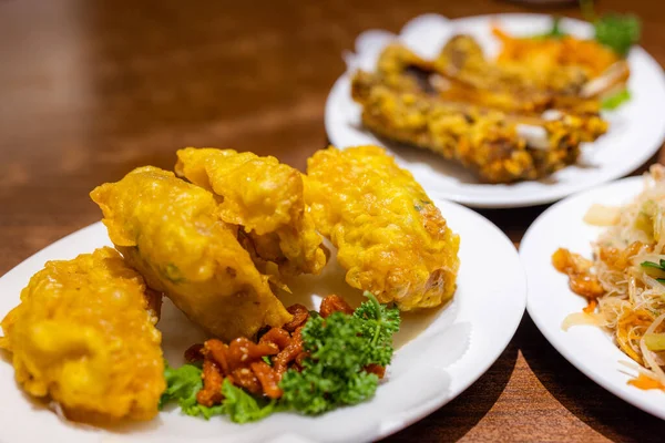 Tajwańska Kuchnia Dużą Ilością Potraw Spożywczych — Zdjęcie stockowe