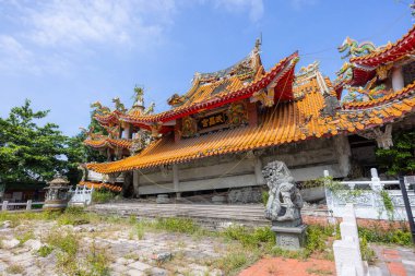 Nantou, Tayvan - 25 Ekim 2022: Tayvan Nantou 'daki Jiji Wuchang Tapınağı Deprem Müzesi