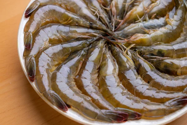 Fresh Raw Shrimp Prepare Hot Pot — Stock Photo, Image