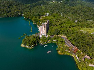 Top view of the sun moon lake in Nantou of Taiwan