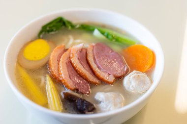Bowl of the duck meat noodles