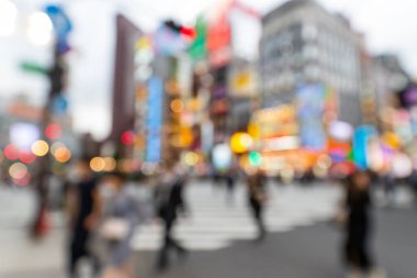 Blur view of Tokyo city in the evening