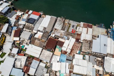 Lee yum mun, Hong Kong - 17 Ağustos 2022: Balıkçı köyü manzarası