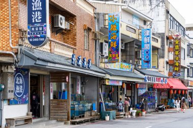 Taipei, Taiwan - 03 May 2022: Zhuwei fishing port market in Taiwan