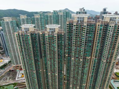 Lohas, Hong Kong - 09 February 2022: Top down view of Hong Kong residential district