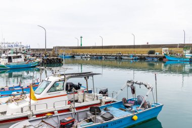 Taipei, Taiwan - 03 May 2022: Zhuwei fishing port market in Taiwan