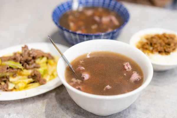 Taiwan Tainan Färskt Nötkött Soppa — Stockfoto