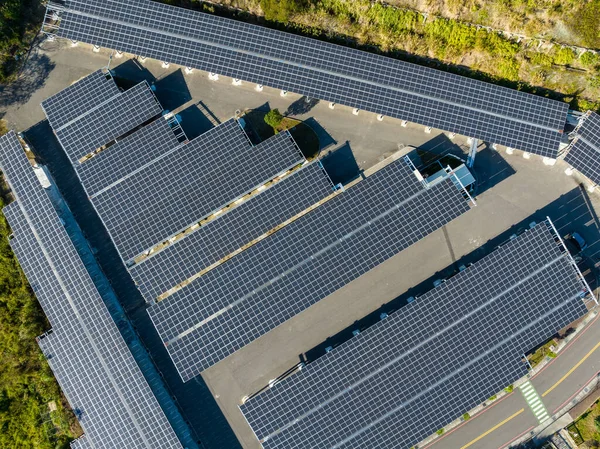 Top View Solar Panel Roof Top — Stock fotografie