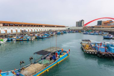 Taoyuan, Tayvan - 01 Mart 2023: Taoyuan kentindeki Zhuwei Balık Limanı