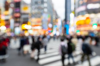 Akşamları Tokyo 'nun bulanık manzarası