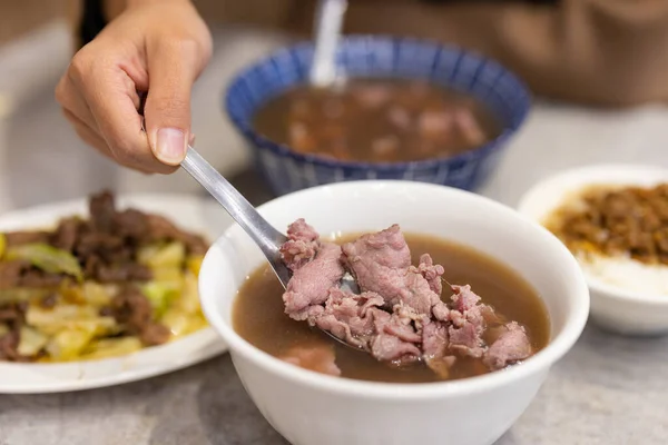Cuenco Sopa Carne Caliente —  Fotos de Stock