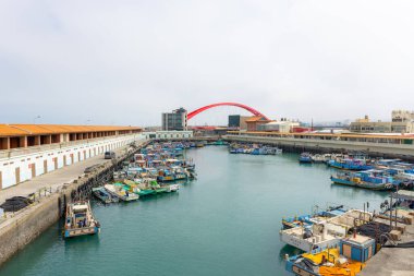Taoyuan, Tayvan - 01 Mart 2023: Taoyuan kentindeki Zhuwei Balık Limanı