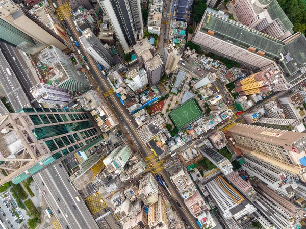 2月2022 上環湾の香港都市のトップビュー — ストック写真