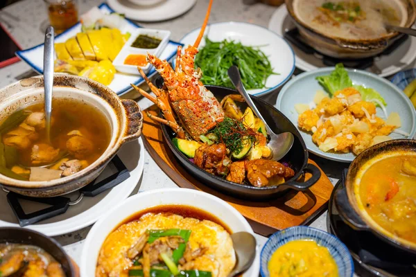 Taiwanesisk Mat Med Hummerrätt Restaurang — Stockfoto