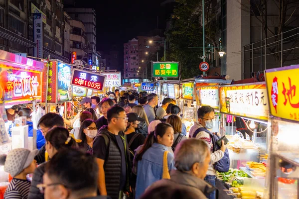 Тайбэй Тайвань Марта 2023 Года Ночной Рынок Дорог Нинся Тайбэе — стоковое фото