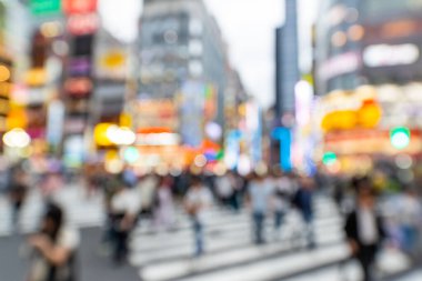 Akşamları Tokyo 'nun bulanık manzarası