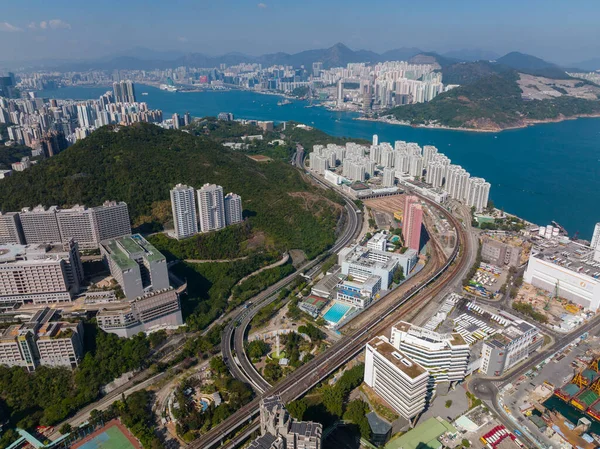 Chai Wan Χονγκ Κονγκ Δεκεμβρίου 2021 Αεροφωτογραφία Της Πόλης Του — Φωτογραφία Αρχείου
