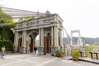 Taoyuan, Tayvan - 04 Mart 2023: Tayvan Daxi taş köprüsü