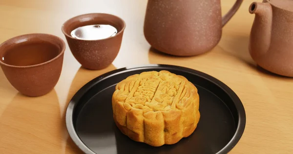Moon Cakes Chinese Tea — Stock Photo, Image