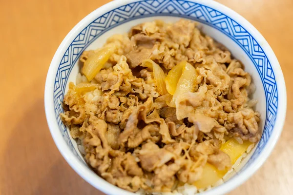 Miska Ryżu Wołowego Japońskim Jedzeniem — Zdjęcie stockowe