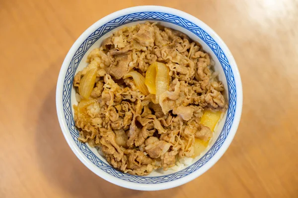 Bol Riz Boeuf Nourriture Japonaise — Photo