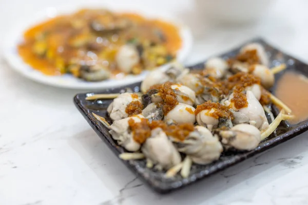 台湾料理牡蠣とハマグリのスープ — ストック写真