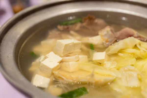 Cozinha Taiwanesa Tigela Sopa Tofu Com Carne Pato — Fotografia de Stock