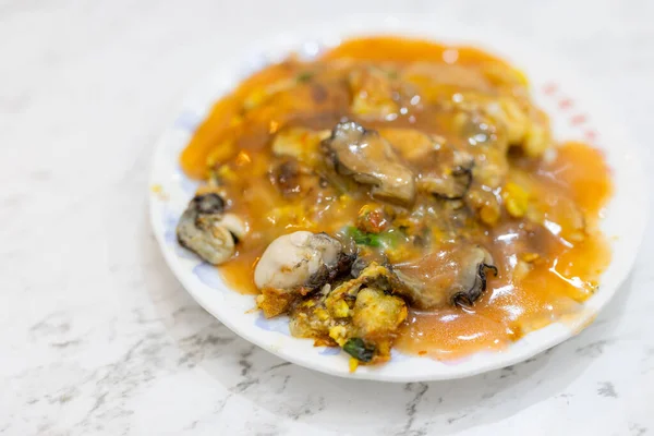 牡蛎煎蛋卷台湾著名的街市食品 — 图库照片