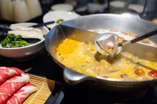 Taiwanese Hot Pot Restaurant Two Flavor — Stock Photo, Image