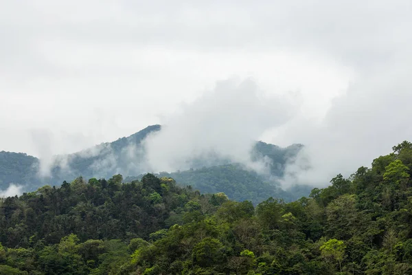霧の多い天気の山の上の雲 — ストック写真