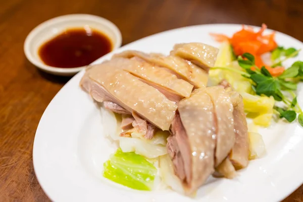 Mâncare Pui Aburită Restaurantul Chinezesc — Fotografie, imagine de stoc