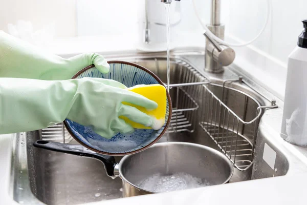 Мыть Посуду Кухне — стоковое фото