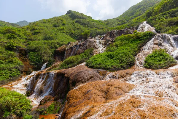 Goldener Jinguashi Wasserfall Der Taiwanesischen Stadt New Taipeh — Stockfoto