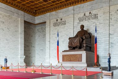 Taipei, Tayvan - 17 Nisan 2023: Taipei 'deki Chiang Kai Shek Anıt Salonu