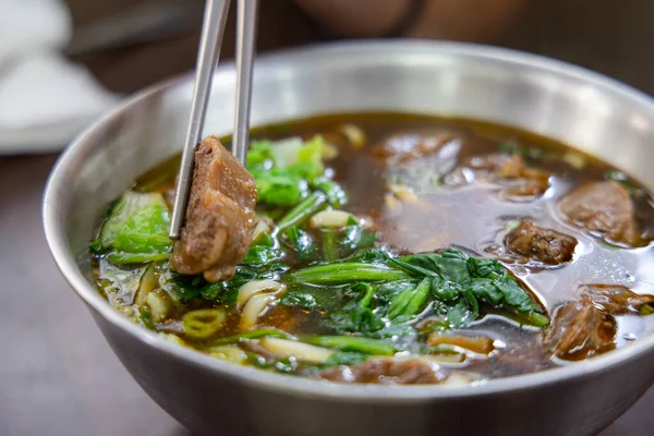 Taiwan Braised Beef Noodle Soup — Stok Foto