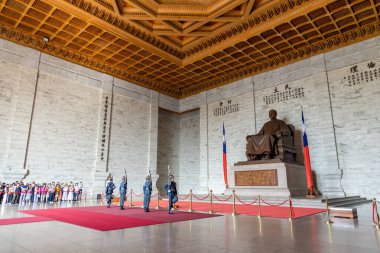 Taipei, Tayvan - 17 Nisan 2023: Taipei 'deki Chiang Kai Shek Anıt Salonu