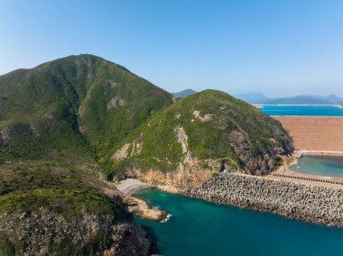 Hong Kong Sai kung yüksek ada rezervuarının en üst görüntüsü