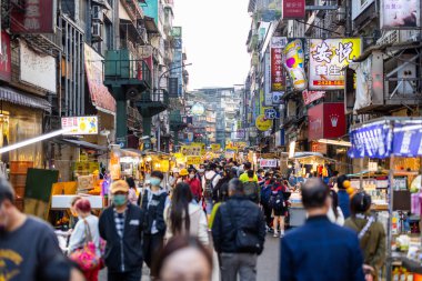 Keelung, Tayvan - 09 Mart 2023: Tayvan 'daki Keelung Gece Pazarı
